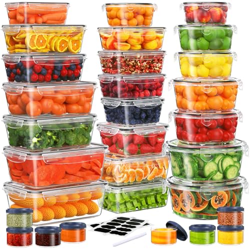 60 Piece Large Food Storage Containers Set (30 pack)