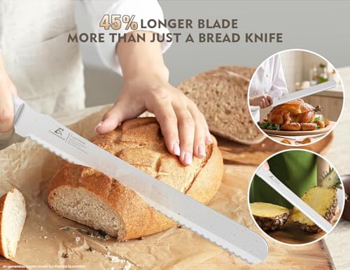 Upgrade Bread Knife for Homemade Bread (White)