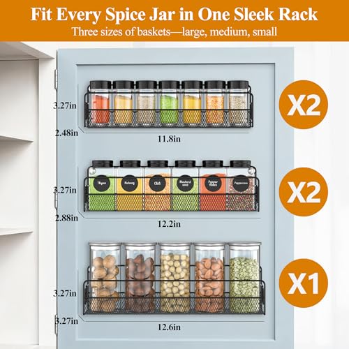 Wall Mounted Spice Rack Organizer (5 Tier)