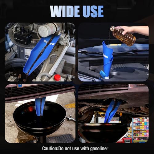 Flexible Silicone Oil Funnel for Automotive Use (Blue)
