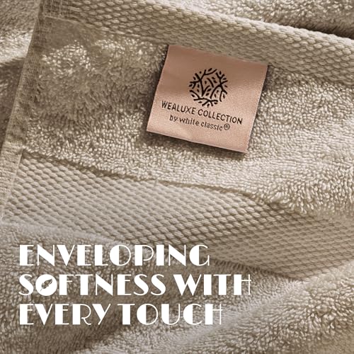 Wealuxe Taupe Washcloths 12x12 Inch (Taupe / Washcloth 12-Pack)