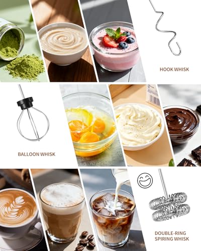 Rechargeable Handheld Milk Frother Wand with Stand