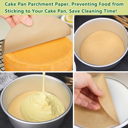 220pcs 6 Inch Parchment Paper Rounds for Cake Pan (6inch-220pcs / Unbleached)
