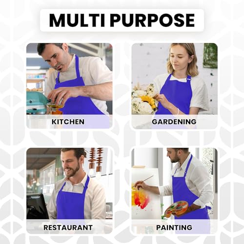 Black Apron with Pockets (Pack of 12 / Royal Blue)