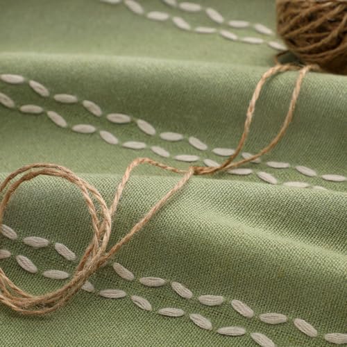 Olive Green 100% Boho Blackout Curtains 84 Inch 2 Panels (Olive Green / 52"W x 84"L (Pack of 2))