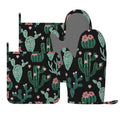 Trendy Cactus Oven Mitts and Pot Holders Sets of 4 (Trendy Cactus)