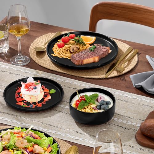 Plates and Bowls Sets (Matte Black / Service for 4)