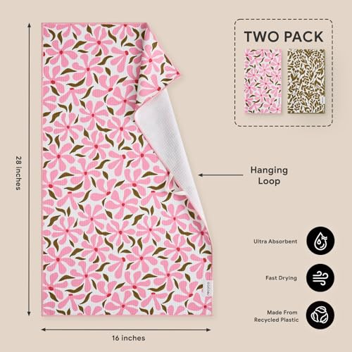 Waffle Kitchen Towel Set of 2 (Petal & Leaf)