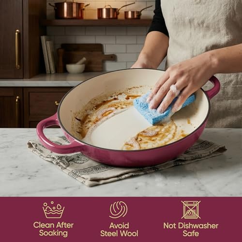 3 Quart Enameled Cast Iron Braiser (Rose)