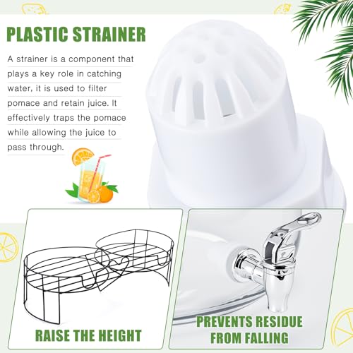 2 Pack 4 Gallon Glass Drink Dispenser for Parties Large Glass Beverage Dispenser with Stand and Spigot Leakproof Water Storage Lemonade Juice Jar Mason with Lids for Wedding Parties Kitchen (4 Gallon)