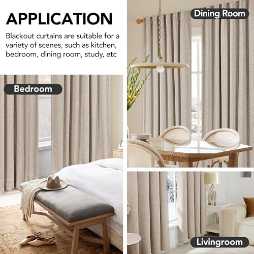 100% Blackout Linen (Linen/100% Blackout / 52"W x 63"L (Pack of 2))