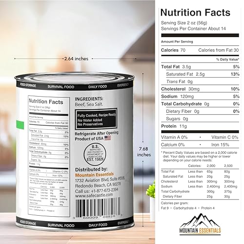 All Natural Canned Ground Beef 28 Oz Fully Cooked (Pack of 12)
