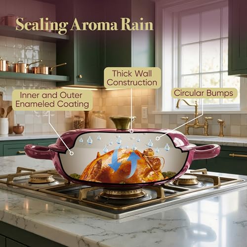 3 Quart Enameled Cast Iron Braiser (Rose)