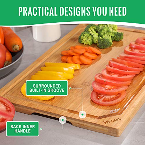 Bamboo Cutting Board for Kitchen (Natural / 15"L x 10"W)