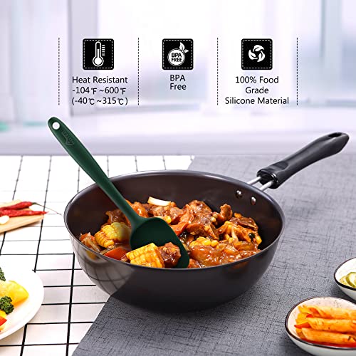 BPA Free Silicone Rubber Spatula Set (Dark Green)