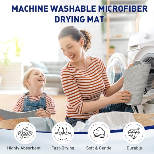 14.6*11.8 inch Microfiber Dish Drying Mat (Gray / Small)