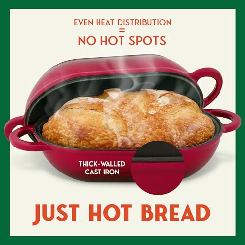 Enameled Cast Iron Bread Oven 2 Qt (Red)
