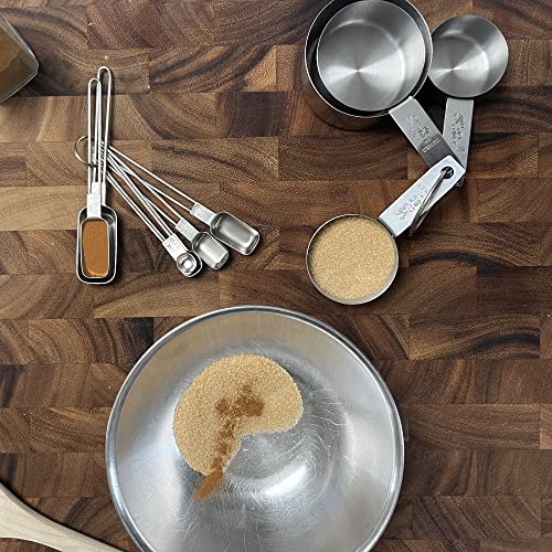 Stainless Steel Measuring Cup (10 Piece Cup and Spoon Set / Silver)