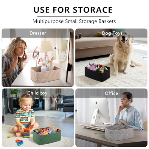 6 Pack Small Storage Baskets for Shelves (Brown / 11.81x7.87x4.72)
