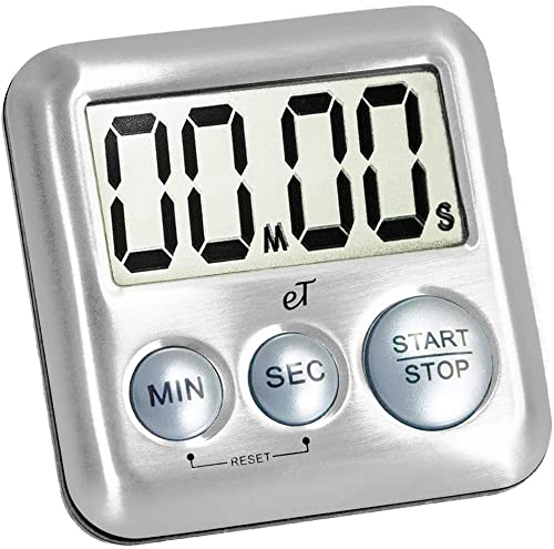 Elegant Digital Kitchen Timer Stainless Steel (Silver 6-pack)