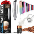 Zulay Powerful Milk Frother for Coffee with Upgraded Titanium Motor (Imperial Silver Black / OG Frother)