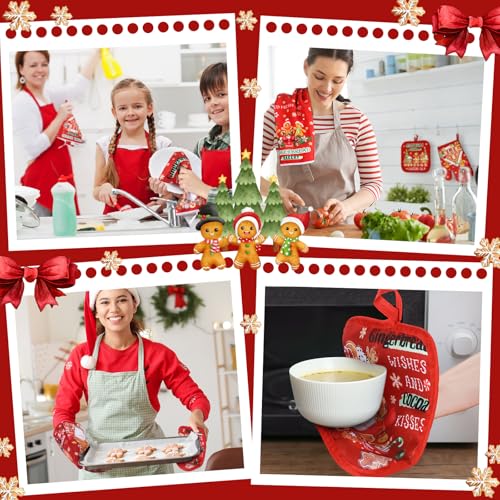 12 Pcs Christmas Kitchen Accessories Set Gingerbread Style (Red Gingerbread Man)