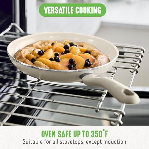 16 Piece Ceramic Nonstick Pots & Pans Cookware Set (16 Piece Cookware Set / Soft Grip / Taupe)
