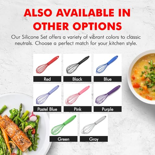 Premium Silicone Wire Cooking Whisk (Black / 10.5 inch)