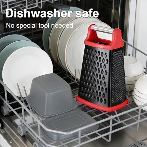 Cheese Grater with Handle (10 inch / Couating red)