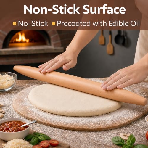 17 Inch French Rolling Pin (European Beech Wood / 17")