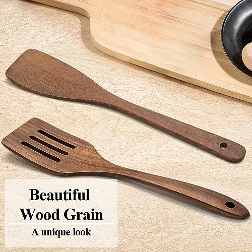 Wooden Spatula Nonstick Turner Acacia Wood (Acacia Wood Angle)