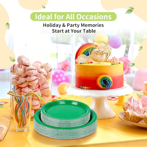 Green Paper Plates (Green / 50 Count (25-9" & 25-7"))