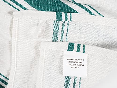 Assorted Flat Kitchen Towels (Teal / 18 x 28 - 10 Pack)