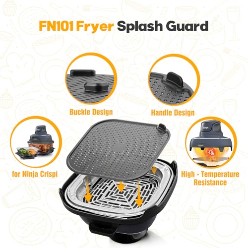 2 PCS Silicone Splatter Shield for Ninja Crispi Replacement Parts (Gray)