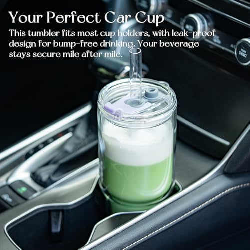28 oz Double Wall Glass Tumblers Set of 2 (Clear)