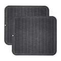 2 Pcs Oversized Silicone Dish Drying Mat for Kitchen (Black / 18" x 16")