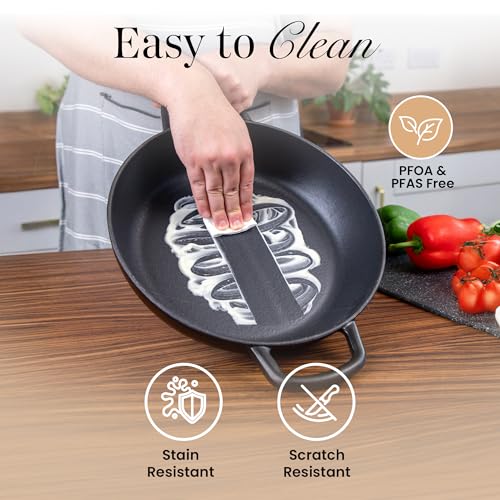 Shallow Cast Iron Casserole with Lid (Black / 5-Quart - Shallow)