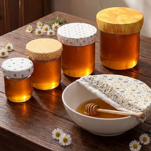 10 Pcs Reusable Bowl Covers in 5 Size (Yellow, White / Bee Style)