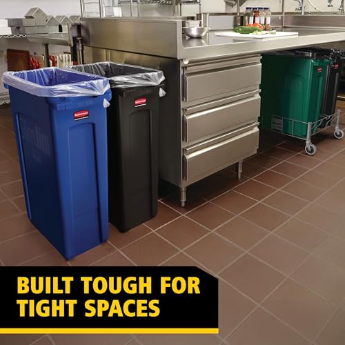 Slim Jim Plastic Rectangular Trash (23 Gal / Black)
