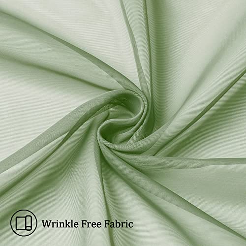 Sage Green Curtains Sheer (40"W x 54"L (Pack of 2) / Sage Green)