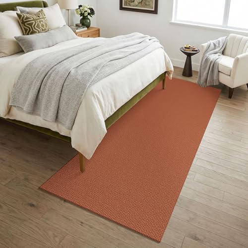 Orange 3x7 Washable Kitchen Runner Rug (Burnt Orange/Tan / 3' x 7' (Runner))