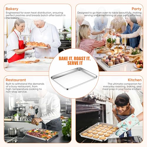 Stainless Steel Tray for Baking (9.2x7x1 Inch)