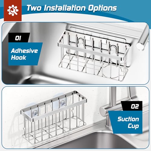 Sponge Holder for Kitchen Sink (Silver)