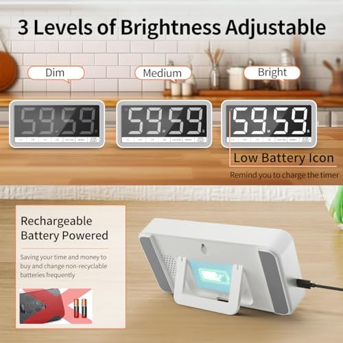 Large 7.8" Digital Timer (White)