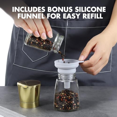 Golden Salt and Pepper Grinders Set (shiny gold / medium)