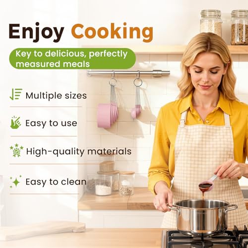 16PCS Measuring Cups and Spoons Set (Pink)
