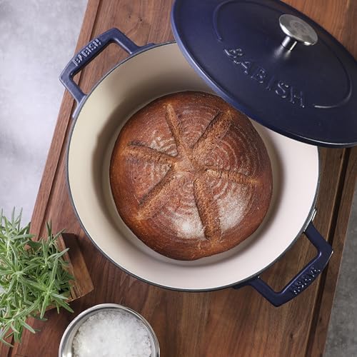 6 Quart Round Enameled Cast Iron Dutch Oven with Lid (Blue / Dutch Oven w/Lid (6-Quart))