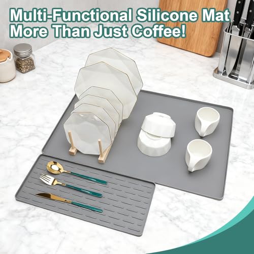Silicone Coffee Mat 24 x 16 in Combination (Gray / 24" x 16")