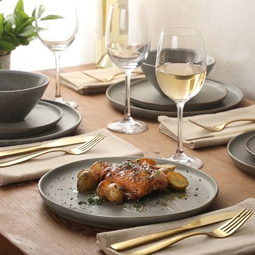 Coastal Forest Plates and Bowls Sets (Slate Grey (Coastal Forest) / Service for 4 (12pcs))