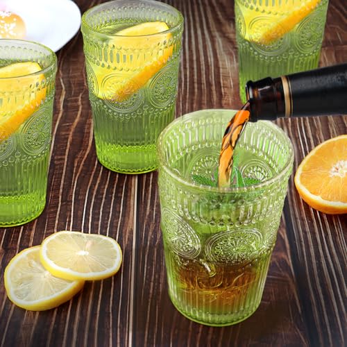 6pcs Vintage Drinking Glasses Set (Green)